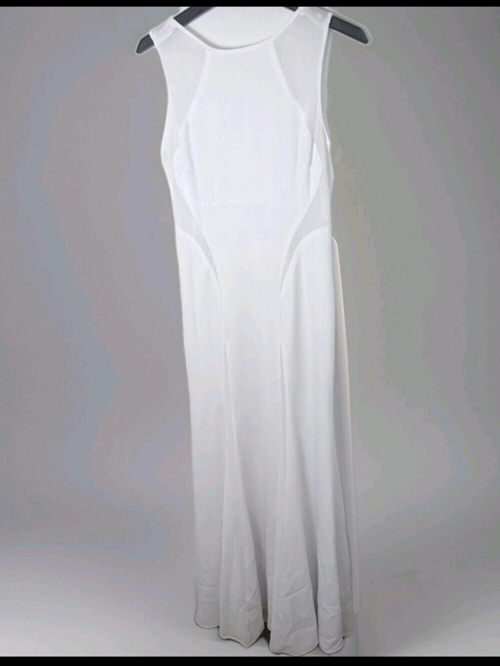 Wedding Prom Formal Bridal Maxi Bodycon Dress Gown Mermaid Mesh Open Back Size M